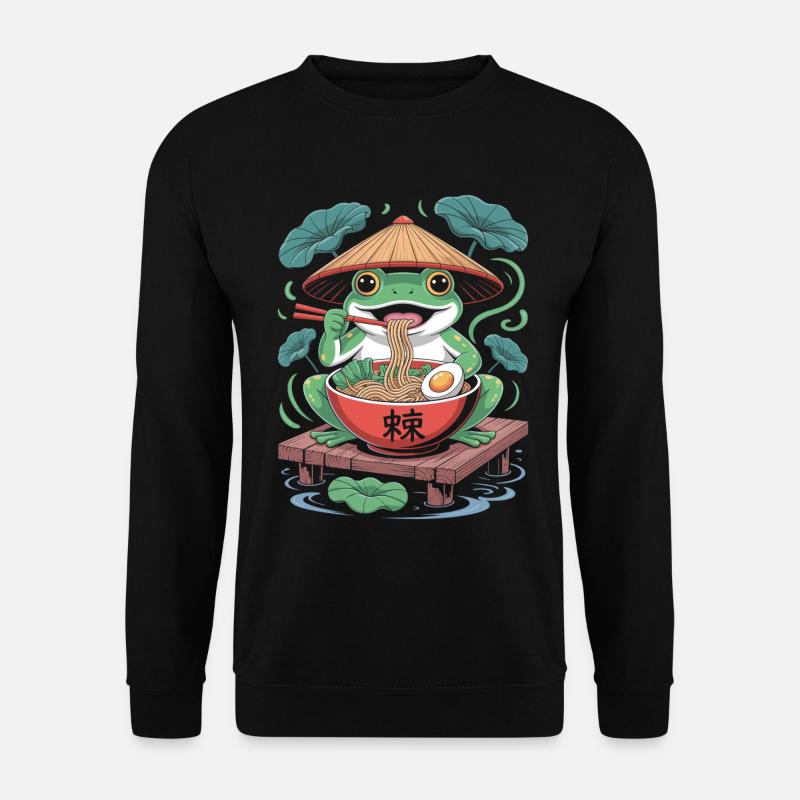 Frosch Ramen Enjoyment Adventure with Asian - Unisex Sweatshirt - black