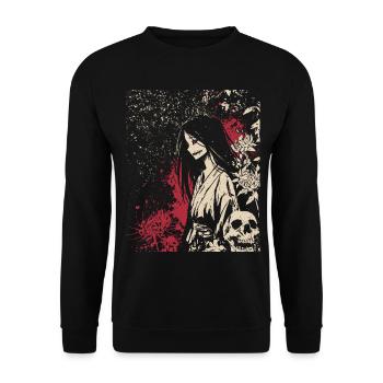 Fille d'anime d'horreur japonaise au look démoniaque - Sweat-shirt Unisexe - noir - Devant - Alina (178cm) & Michal (187cm)
