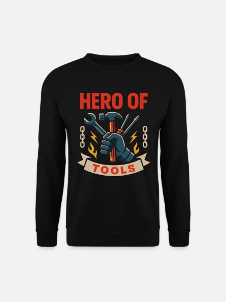 Værktøjernes helt Sjove værkstedsmekaniker - Unisex sweater - sort