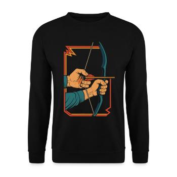tir à l'arc arc cible archer mains rétro - Sweat-shirt Unisexe - noir - Devant - Alina (178cm) & Michal (187cm)