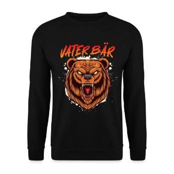 Soon DAD BROWN BEAR Father BROWN BEAR Fatherhood Funny - Unisex Sweatshirt - black - Front - Alina (178cm) & Michal (187cm)