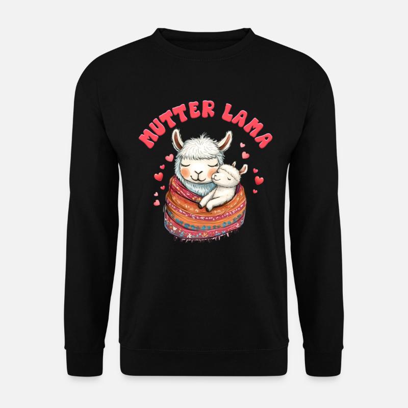 Bald Mama MAMA LLAMA MUTTER Lustiges - Unisex Pullover - Schwarz