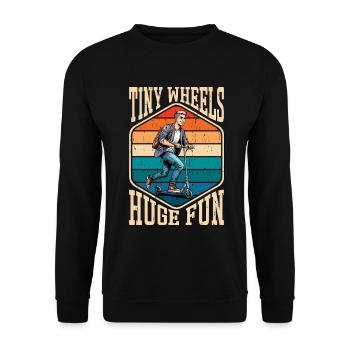 Scooter Tiny Wheels Huge Fun Motorcycle Lover - Unisex Sweatshirt - black - Front - Alina (178cm) & Michal (187cm)
