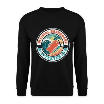 Bodyboarding Bodyboarder Official Bodyboard Tester - Unisex Sweatshirt - black - Front - Alina (178cm) & Michal (187cm)