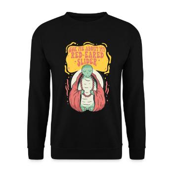 Red-eared Turtle - Unisex Sweatshirt - black - Front - Alina (178cm) & Michal (187cm)