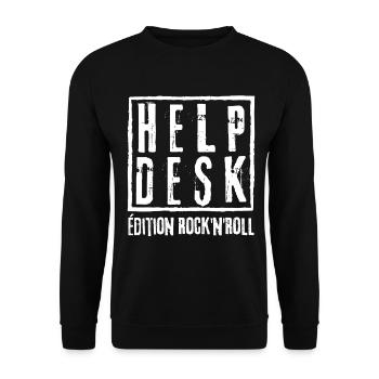 HELP DESK Edition Rock N Roll - Sweat-shirt Unisexe - noir - Devant - Alina (178cm) & Michal (187cm)