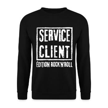 KUNDENSERVICE Rock N Roll Edition - Unisex Pullover - Schwarz - Vorne - Alina (178cm) & Michal (187cm)
