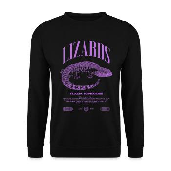 Blue Tongue Skink Reptile Keeper Streetwear - Unisex Pullover - Schwarz - Vorne - Alina (178cm) & Michal (187cm)