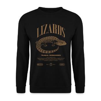 Blue Tongue Skink Reptile Keeper Streetwear - Unisex Pullover - Schwarz - Vorne - Alina (178cm) & Michal (187cm)