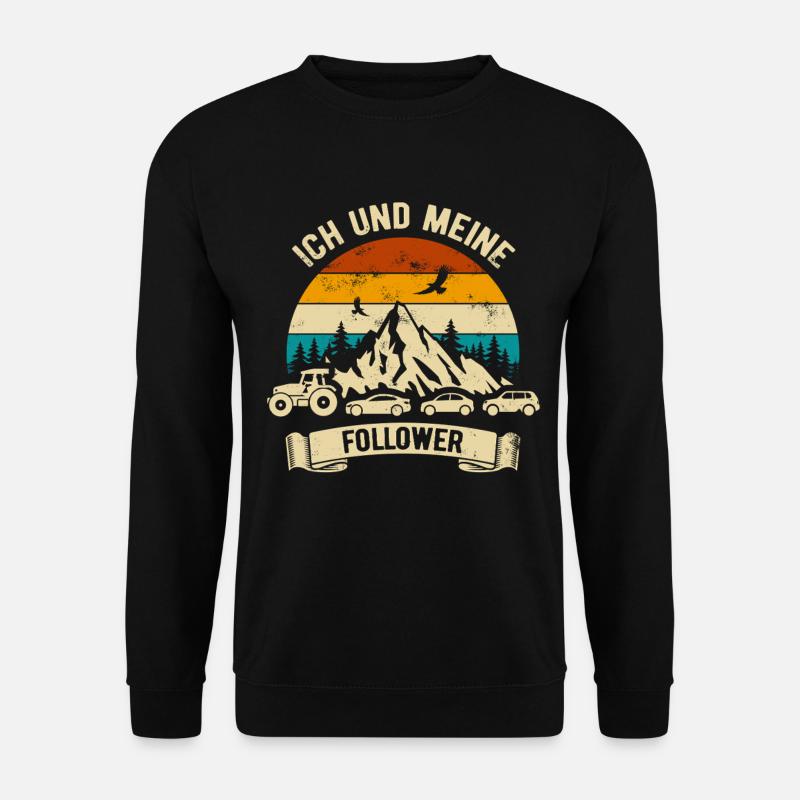 Ich und meine Follower - Traktor - Stau - Unisex Pullover - Schwarz