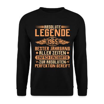 60e anniversaire - Légende depuis 1965 - Sweat-shirt Unisexe - noir - Devant - Alina (178cm) & Michal (187cm)