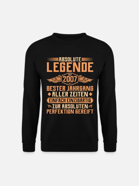 18th birthday - Legend since 2007 - Unisex Sweatshirt - black