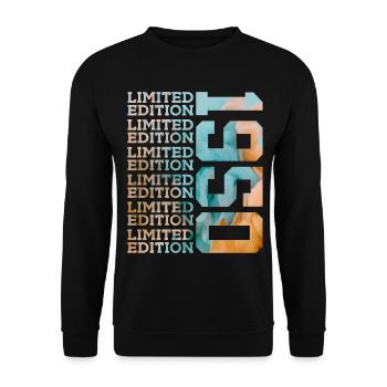 LIMITED EDITION 1950 76 JAHRE 76. GEBURTSTAG - Unisex Pullover - Schwarz - Vorne - Alina (178cm) & Michal (187cm)