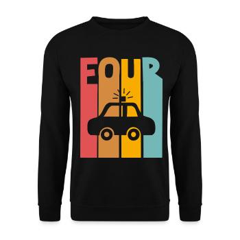4th birthday police - Unisex Sweatshirt - black - Front - Alina (178cm) & Michal (187cm)