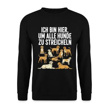 Humorous dog motif with text - Unisex Sweatshirt - black - Front - Alina (178cm) & Michal (187cm)