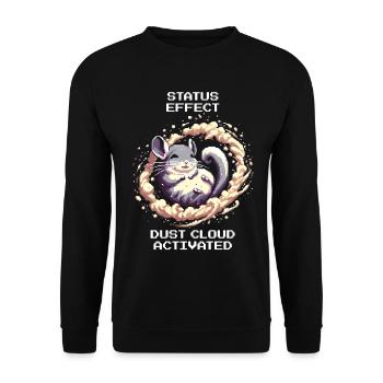 Statuseffekt: Staubwolke aktiv | Chinchilla - Unisex Pullover - Schwarz - Vorne - Alina (178cm) & Michal (187cm)