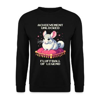Erfolg: Legenden-Flauschball | Chinchilla - Unisex Pullover - Schwarz - Vorne - Alina (178cm) & Michal (187cm)