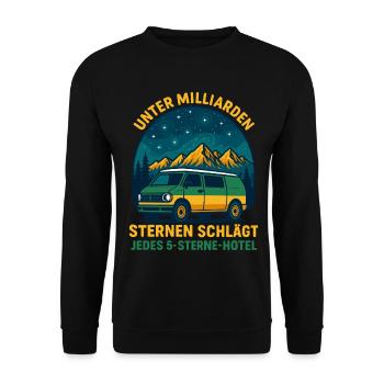 Campen Unter Milliarden Sternen - Unisex Pullover - Schwarz - Vorne - Alina (178cm) & Michal (187cm)