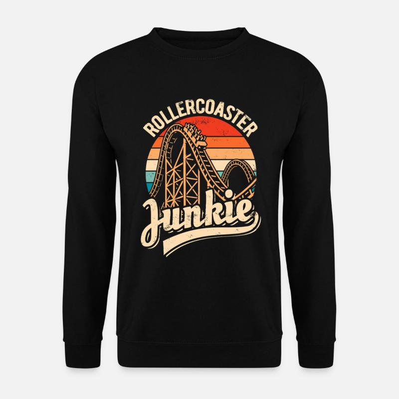 Rollercoaster Junkie - Achterbahn - Looping - Unisex Pullover - Schwarz