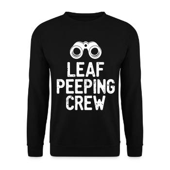 Leaf Peeping Crew saying quote - Unisex Sweatshirt - black - Front - Alina (178cm) & Michal (187cm)