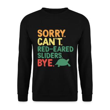 Red-eared Turtle - Unisex Sweatshirt - black - Front - Alina (178cm) & Michal (187cm)
