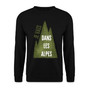 Je Vais Dans Les Alpes - Sweat-shirt Unisexe - noir - Devant - Alina (178cm) & Michal (187cm)