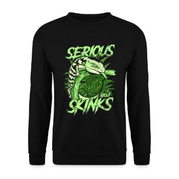 Serious About Blue Tongue Skinks Reptile Keeper - Unisex Sweatshirt - black - Front - Alina (178cm) & Michal (187cm)