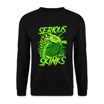 Ernsthaft über Blauzungenskinke Reptilienhalter - Unisex Pullover - Schwarz - Vorne - Alina (178cm) & Michal (187cm)
