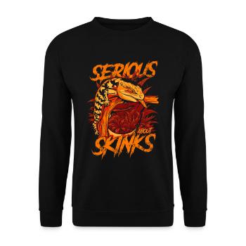 Ernsthaft über Blauzungenskinke Reptilienhalter - Unisex Pullover - Schwarz - Vorne - Alina (178cm) & Michal (187cm)