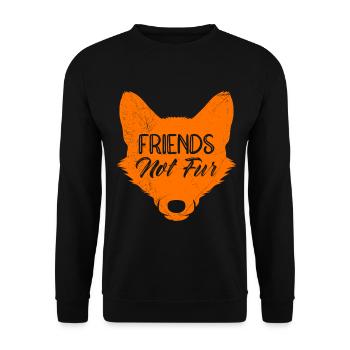 Animal protection FRIENDS NOT FUR Funny - Unisex Sweatshirt - black - Front - Alina (178cm) & Michal (187cm)