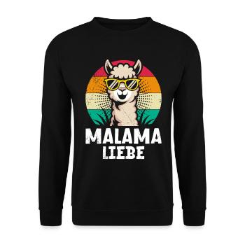 Bientôt maman MALAMA LOVE Rétro Drôle - Sweat-shirt Unisexe - noir - Devant - Alina (178cm) & Michal (187cm)