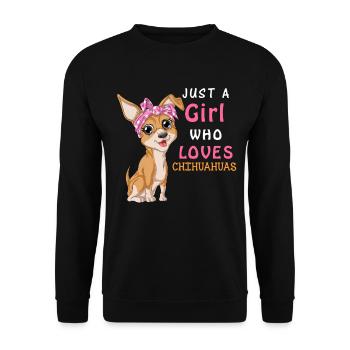 Juste une fille qui aime le chihuahua - Sweat-shirt Unisexe - noir - Devant - Alina (178cm) & Michal (187cm)