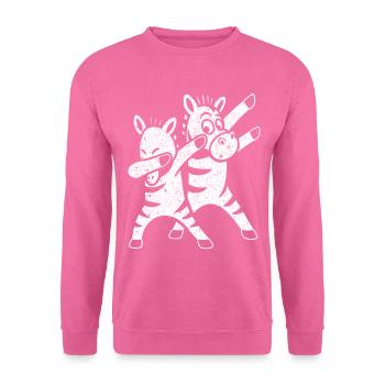 Funny Dancing Zebras Dabbing - Unisex Sweatshirt - pink - Front
