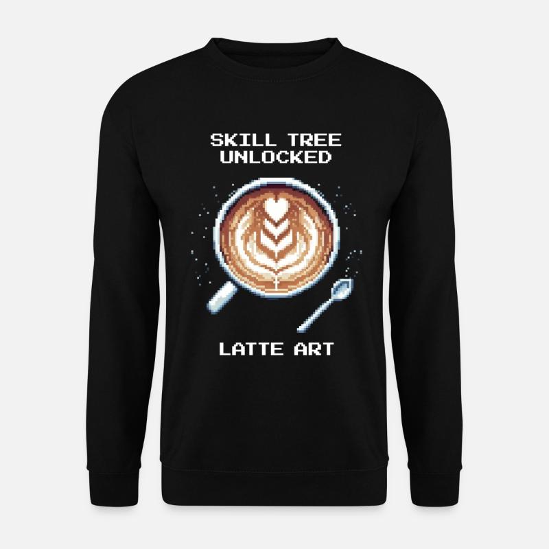 Skill tree unlocked: Latte Art | Barista - Unisex Sweatshirt - black