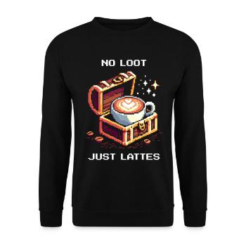 Pas de butin, juste du latte | Coffee Barista - Sweat-shirt Unisexe - noir - Devant - Alina (178cm) & Michal (187cm)