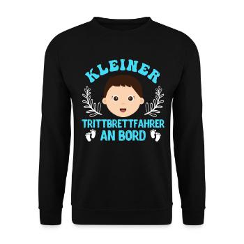 Expectant mother LITTLE FREEBOARD RIDER ON BOARD - Unisex Sweatshirt - black - Front - Alina (178cm) & Michal (187cm)