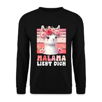 Future maman MALAMA LOVE Drôle - Sweat-shirt Unisexe - noir - Devant - Alina (178cm) & Michal (187cm)