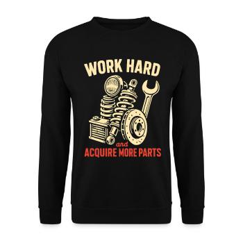 Arbeiten und Autoteile sammeln Garagen Handwerker - Unisex Pullover - Schwarz - Vorne - Alina (178cm) & Michal (187cm)