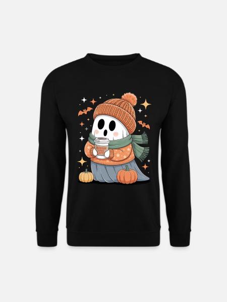 Ghost Cute Halloween Autumn - Unisex Sweatshirt - black
