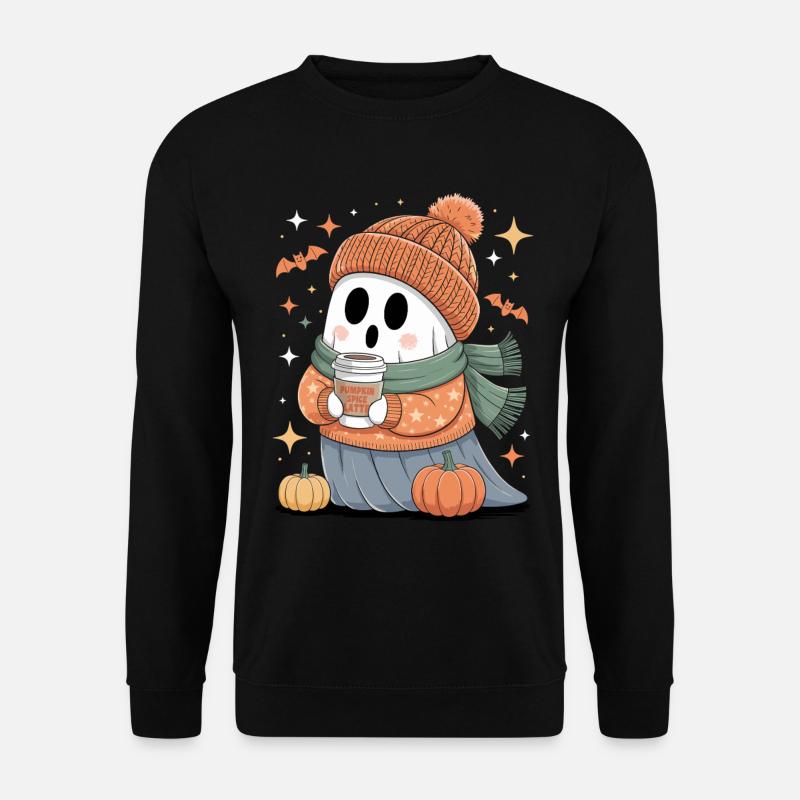 Geist Niedliche Halloween Herbst - Unisex Pullover - Schwarz
