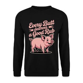BBQ Griller Grillen Spruch lustig - Unisex Pullover - Schwarz - Vorne - Alina (178cm) & Michal (187cm)