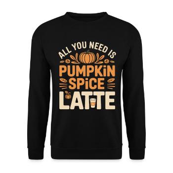 Pumpkin Autumn Pumpkin Spice Latte - Unisex Sweatshirt - black - Front - Alina (178cm) & Michal (187cm)