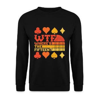 Cribbage Where's The Fifteen? - Unisex Pullover - Schwarz - Vorne - Alina (178cm) & Michal (187cm)