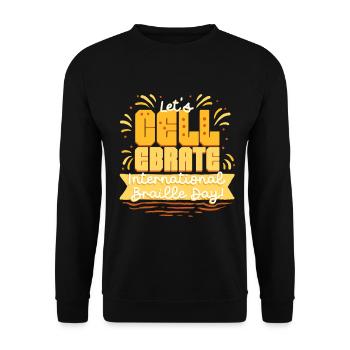 Braille Teacher Braille Lets Cell-Ebrate - Unisex Sweatshirt - black - Front - Alina (178cm) & Michal (187cm)