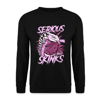 Gardien de reptiles sérieux au sujet des scinques à langue bleue - Sweat-shirt Unisexe - noir - Devant - Alina (178cm) & Michal (187cm)