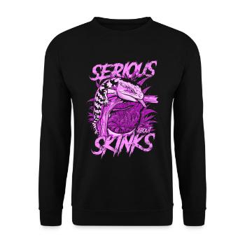 Ernsthaft über Blauzungenskinke Reptilienhalter - Unisex Pullover - Schwarz - Vorne - Alina (178cm) & Michal (187cm)