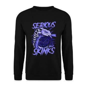 Ernsthaft über Blauzungenskinke Reptilienhalter - Unisex Pullover - Schwarz - Vorne - Alina (178cm) & Michal (187cm)