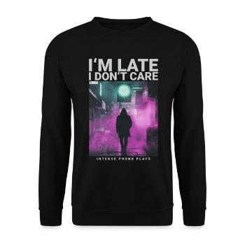 Dans la dernière montre I Dont Care, style streetwear - Sweat-shirt Unisexe - noir - Devant - Alina (178cm) & Michal (187cm)