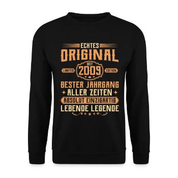 Véritable original depuis 2009 - 16e anniversaire - Sweat-shirt Unisexe - noir - Devant - Alina (178cm) & Michal (187cm)
