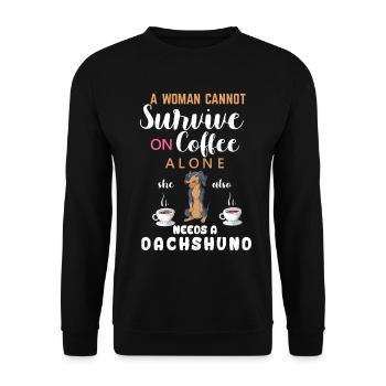 Une femme a besoin de lire un teckel - Sweat-shirt Unisexe - noir - Devant - Alina (178cm) & Michal (187cm)